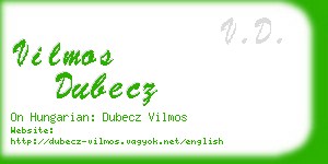 vilmos dubecz business card